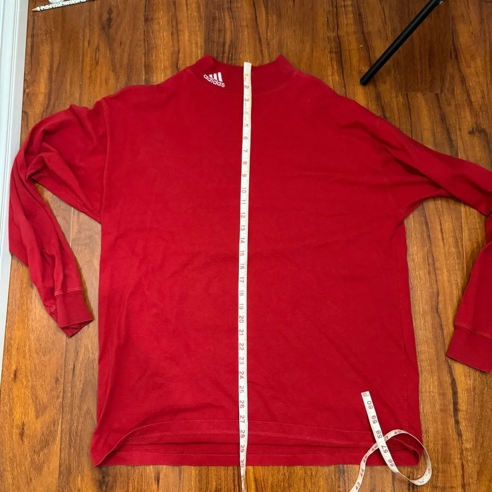 Adidas Vintage Long Sleeve Shirt Logo On Neck Size XL